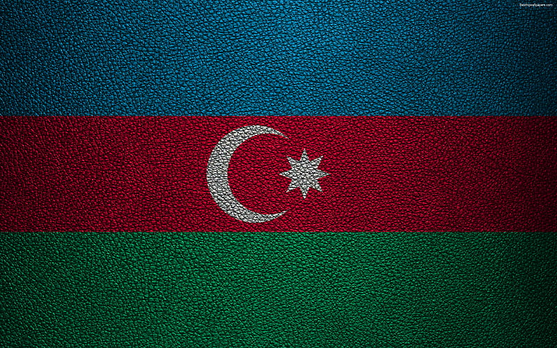 Flag of Azerbaijan leather texture, Azerbaijan flag, Asia, world flags, Azerbaijan, HD wallpaper