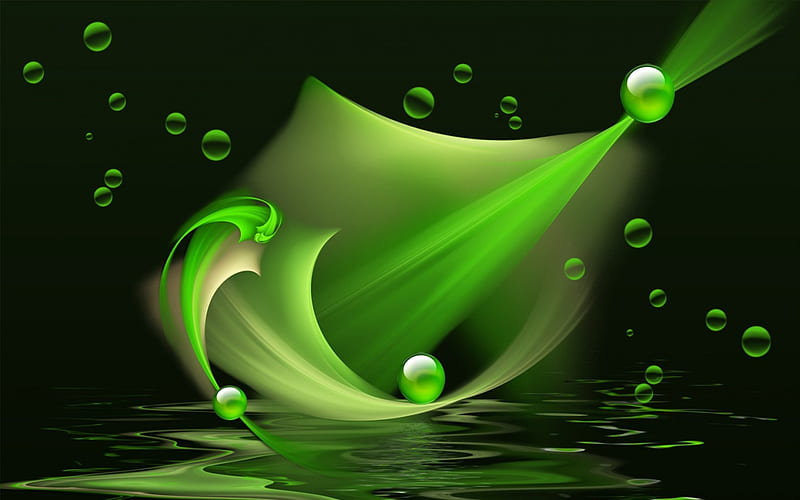 Shades of Green, Shades, 3D, Green, Abstract, HD wallpaper