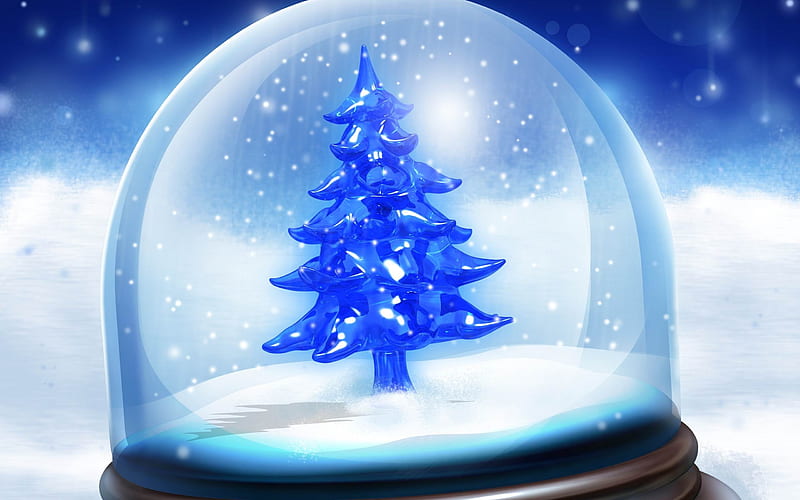 blue christmas tree-2013 Merry Christmas, HD wallpaper