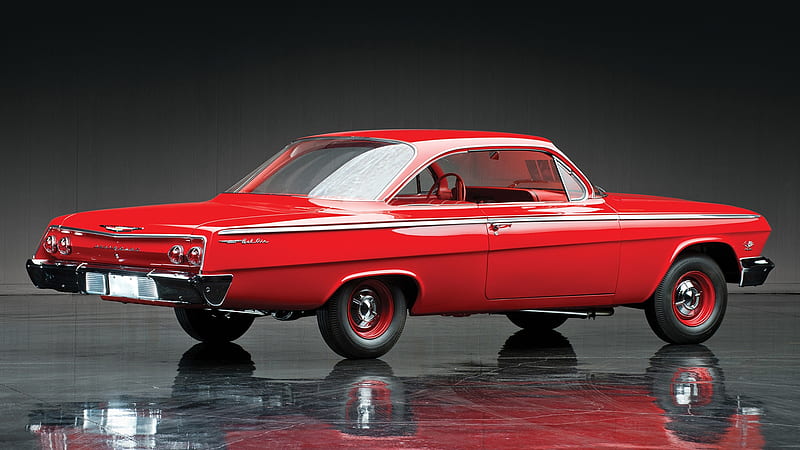 1962 Chevrolet Bel Air Sport Coupe, Old-Timer, Coupe, Red, Car, Chevrolet, esports, Bel Air, HD wallpaper