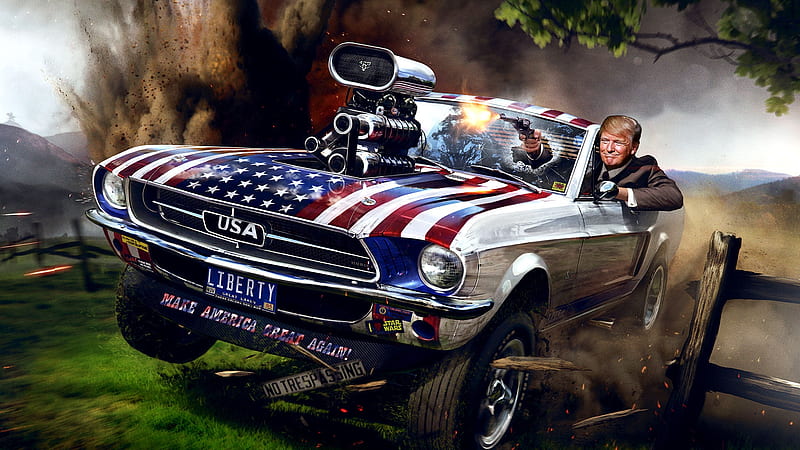 Making America Great Trump Mustang Fantasy Nra Americana Ford Pistols Hd Wallpaper Peakpx