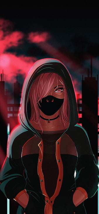 1280x2120 Red Glowing Eyes Anime Girl 5k iPhone 6+ HD 4k