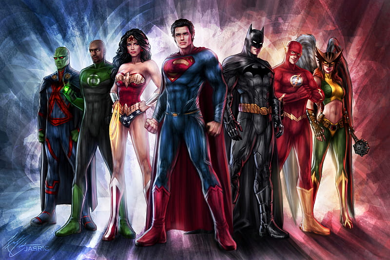 Justice League Art , justice-league, super-heroes, wonder-woman, batman, cyborg, superman, flash, artwork, HD wallpaper