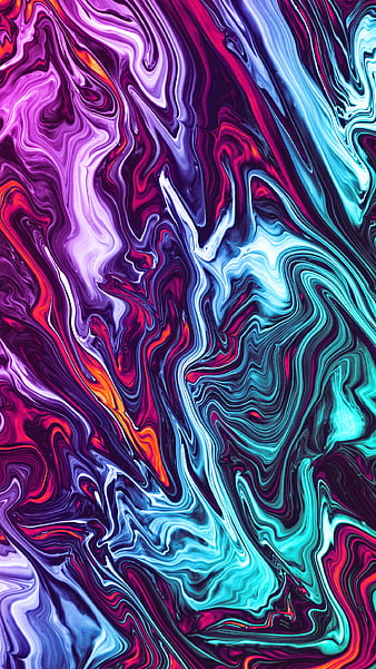 Radiance, Color, Colorful, Geoglyser, Orange, Purple, abstract, acrylic, bonito, blue, fluid, holographic, iridescent, pink, psicodelia, rainbow, red, texture, trippy, vaporwave, waves, yellow, HD phone wallpaper