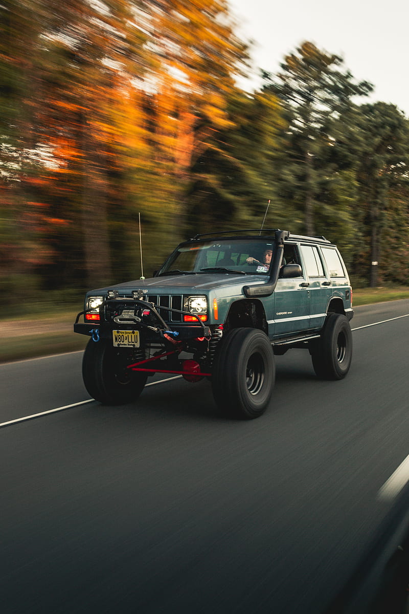 jeep cherokee, jeep, car, suv, road, speed, HD phone wallpaper
