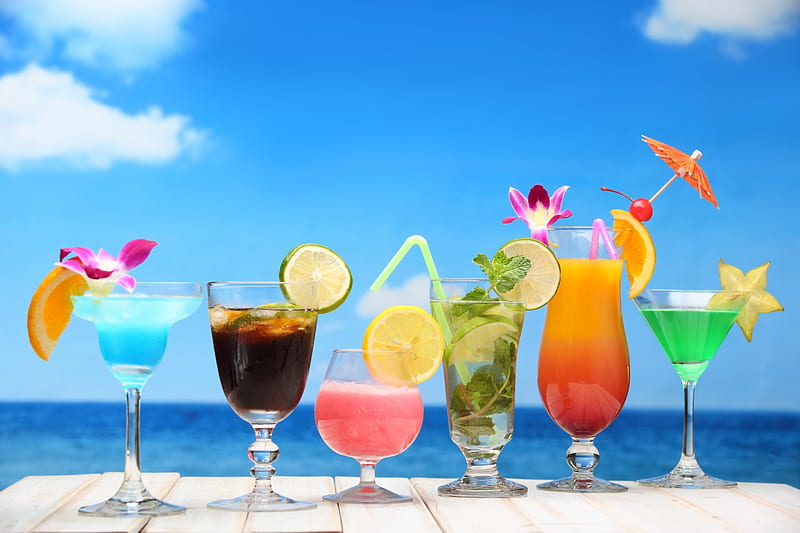 Beach Cocktail Fruits Summer Food Paradise Hd Wallpaper Peakpx