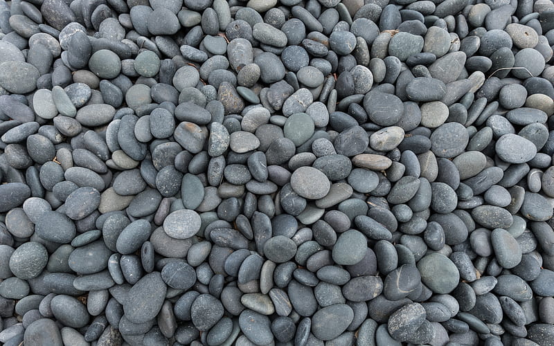 gray stones, stone texture, gray pebbles, large stones, HD wallpaper