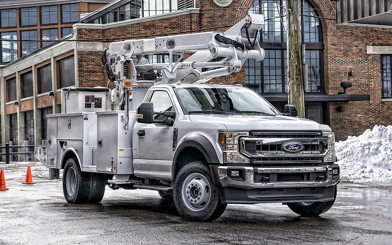 2020, Ford F-600 Super Duty, exterior, new white F-600, commercial vehicles, american cars, Ford, HD wallpaper