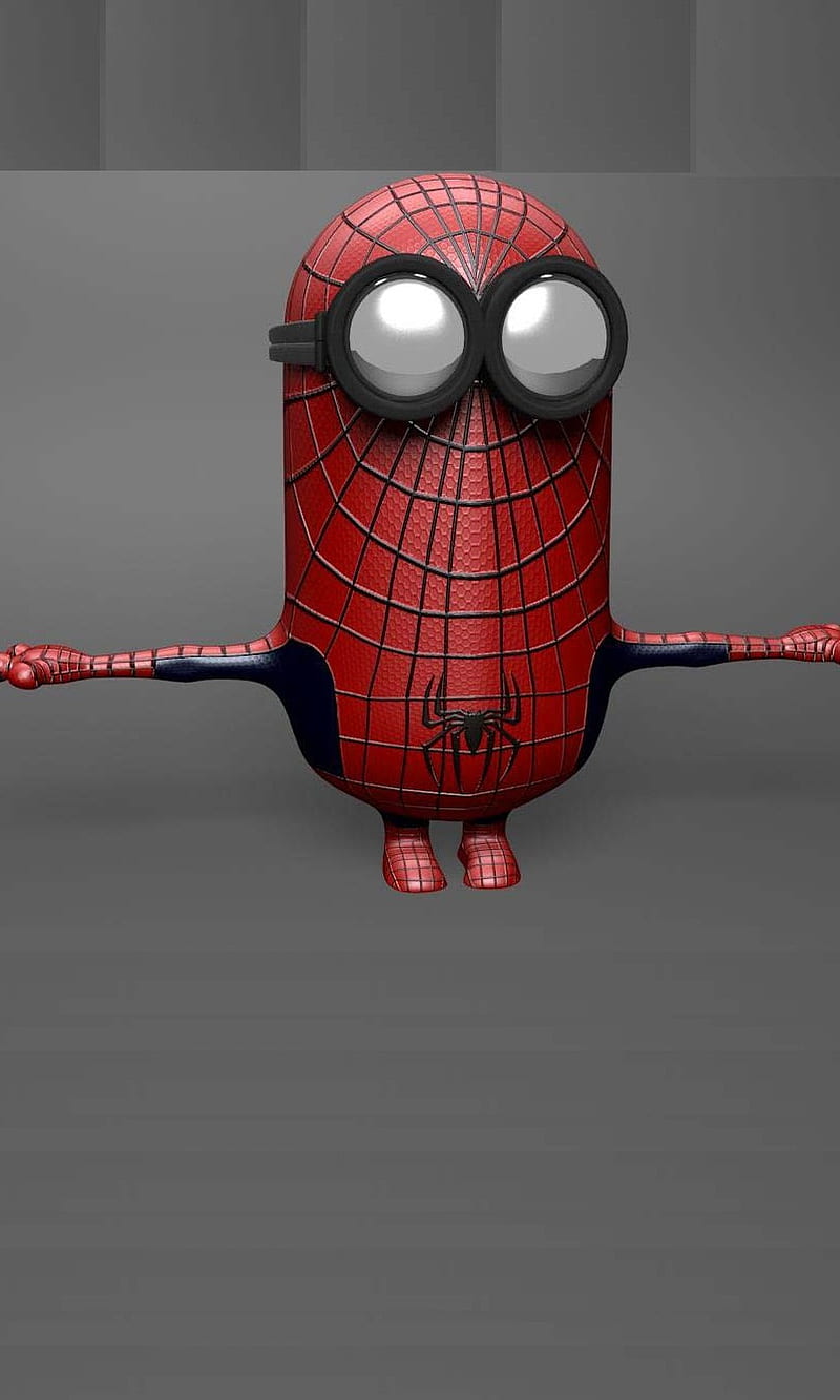 Minion Spiderman, adorable, cute, minion, spiderman, HD phone wallpaper