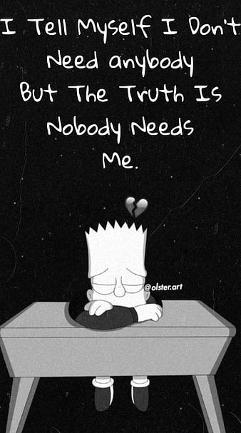 Bart, love quotes, sad, simpsons, HD phone wallpaper