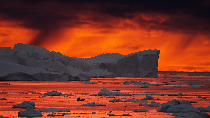 Greenland Sunset, Greenland, Sunset, Sunsets, HD wallpaper
