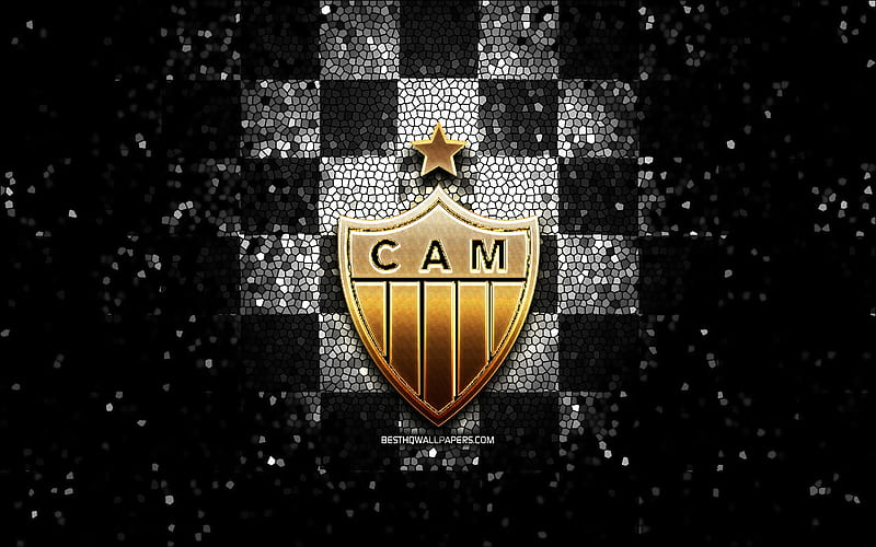 Atletico Mineiro Fc Glitter Logo Serie A Black White Checkered Background Hd Wallpaper Peakpx