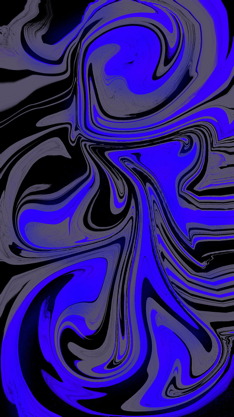 Liquid, Kat, abstract, black, blue, blur, desing, lava, metal, mix, HD phone wallpaper