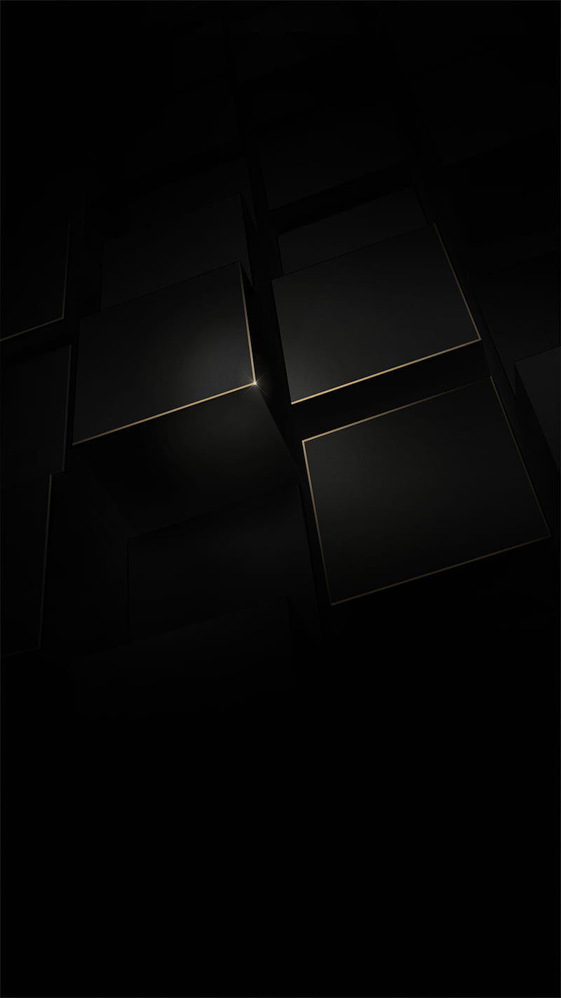 Abstract, 3d, black, gold, squares, stock , zte nubia m2, HD phone wallpaper