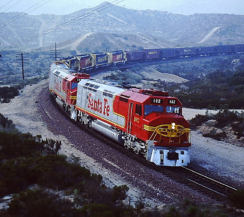 Santa Fe Railroad, santa fe, sd45, HD wallpaper