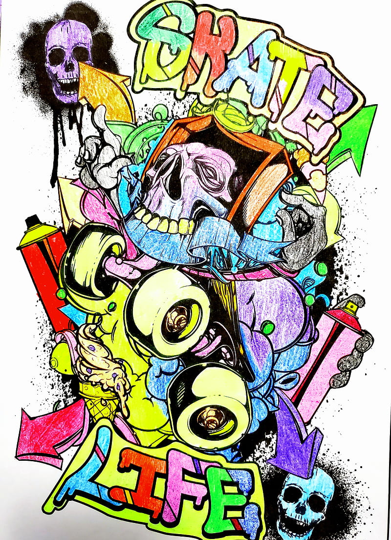 W**d, art, color, desenho, paint, skate, trip, HD phone wallpaper