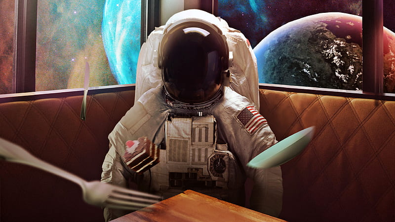 astronaut, earth, spacesuit, Sci-fi, HD wallpaper