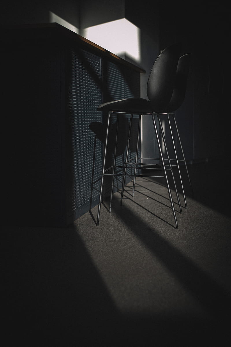 rack, chairs, light, dark, HD phone wallpaper