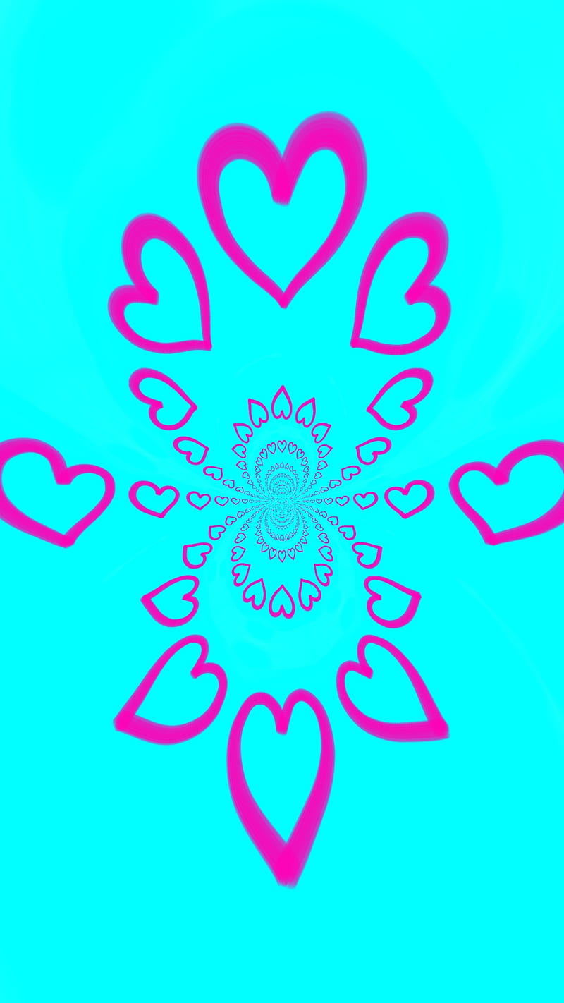 corazones, blue, cool, drawing, love, loveurhunny, pink, trippy, HD phone wallpaper
