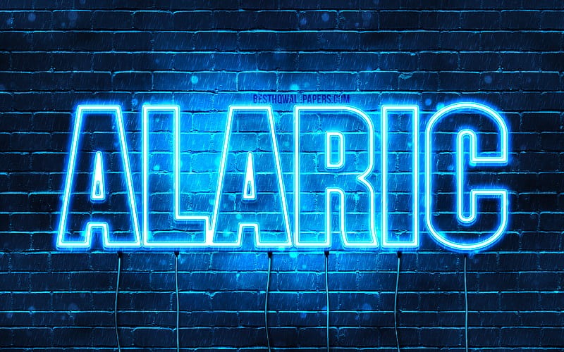 Alaric with names, horizontal text, Alaric name, Happy Birtay Alaric ...