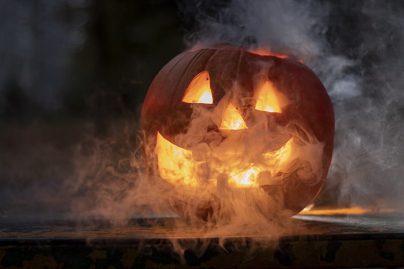Holiday, Halloween, Jack-O'-Lantern, Pumpkin, Smoke, HD wallpaper
