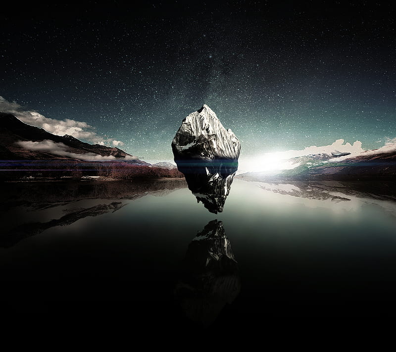 Silent, 720, cloud, dark, lake, night, rock, stars, winter, HD wallpaper Silent, 720, cloud, dark, lake, night, rock, stars, winter, HD wallpaper