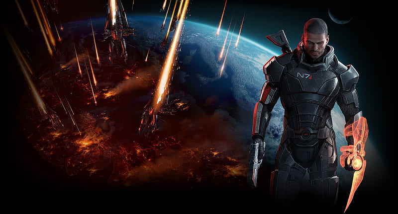 Mass Effect 3 Invasion Background, mass effect 3, earth, invasion, commander shepard, HD wallpaper