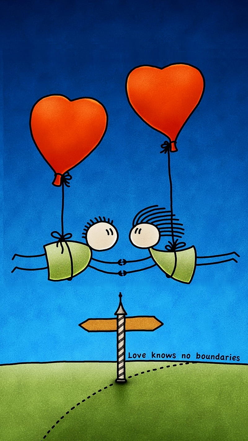 Love, balloons, couple, corazones, lovers, red, valentine, HD phone ...