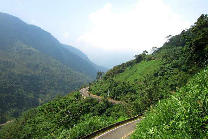 Mountain road, mountain, mountain climbing, forest, road, HD wallpaper