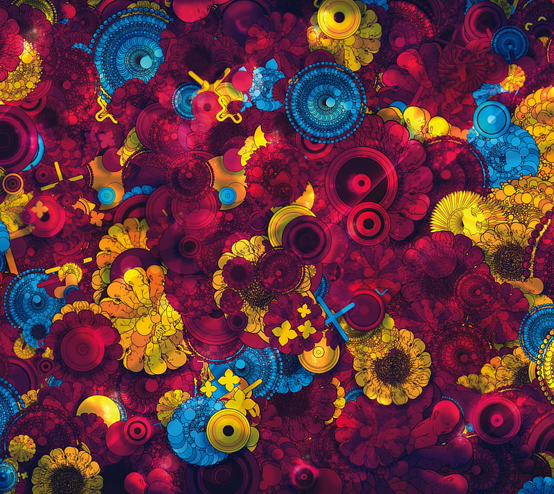 Multicolor, circles, pattern, HD wallpaper