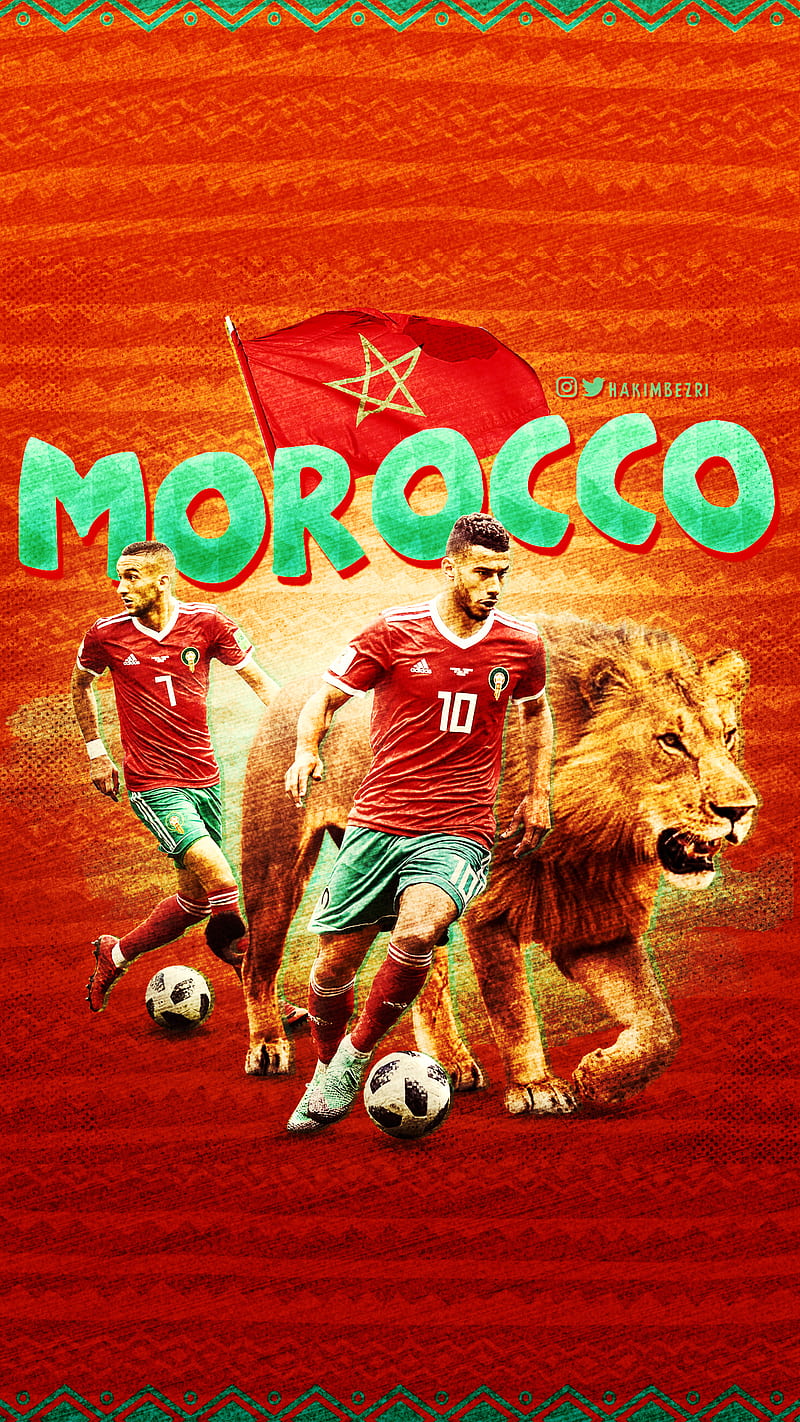 Morocco Football, afcon 2019, belhanda, lion, sea, ziyech, HD phone wallpaper