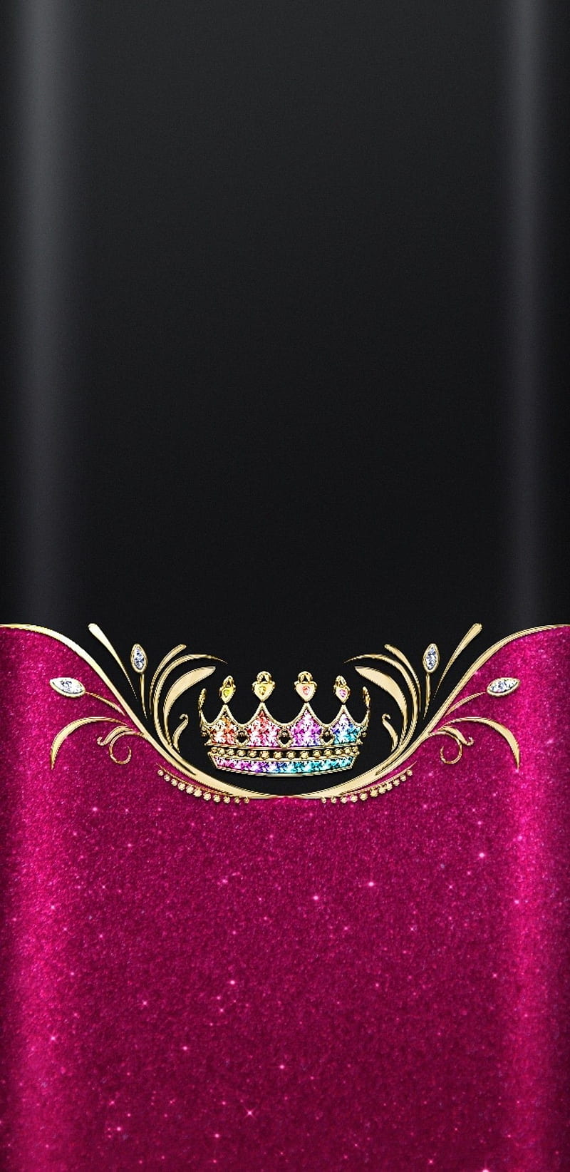 Crowned, colourful, crown, girly, glitter, gold, pretty, sparkle, HD phone wallpaper