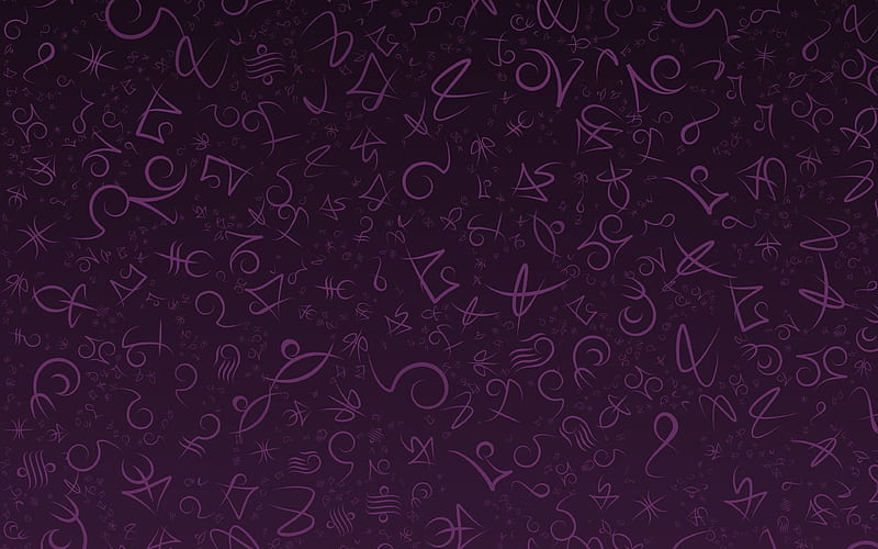 alphabetic texture typography, purple background, HD wallpaper