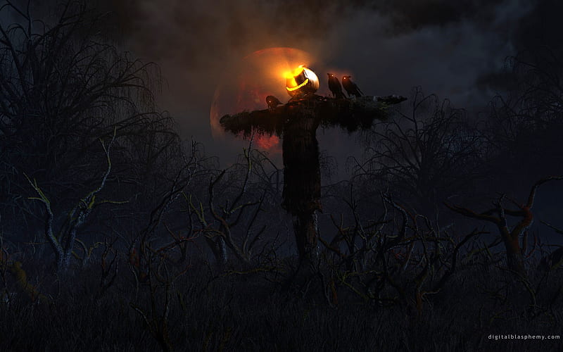 Hallows Eve, fantasy, crow, horror, hallow, HD wallpaper | Peakpx