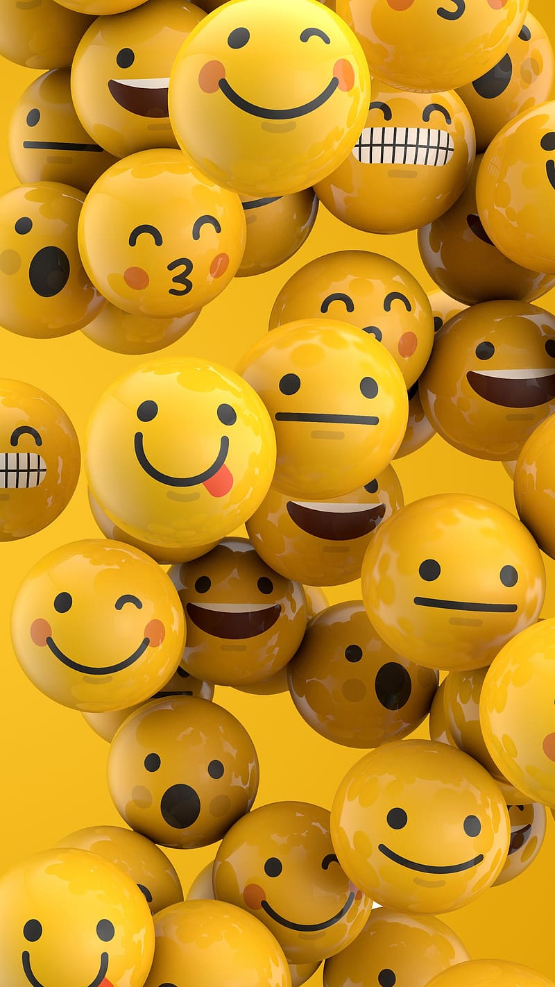 Smile Emoji, sticky emoji, sticky smile emoji, HD phone wallpaper