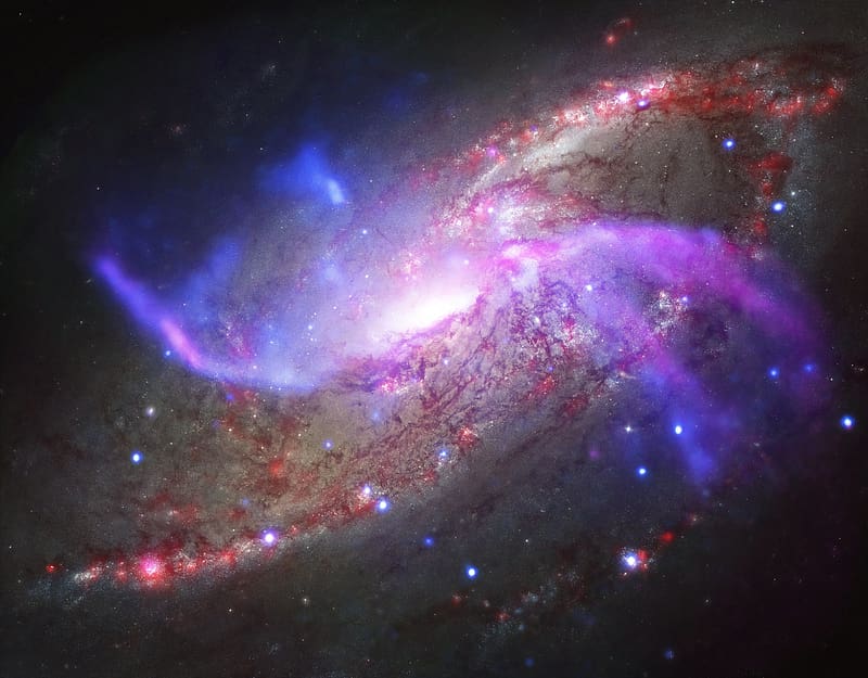 Galaxy, Sci Fi, Black Hole, Spiral Galaxy, Messier 106, Supermassive Black Hole, HD wallpaper