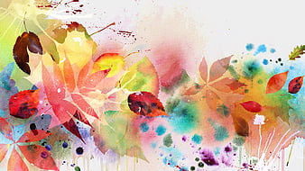 Happy Thanksgiving 2023 Autumn Leaves Watercolor Painting Background Ultra  HD Desktop Background Wallpaper for 4K UHD TV : Tablet : Smartphone