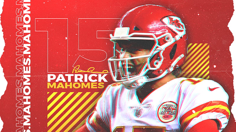 patrick mahomes in red background facing one side wearing white sports dress sports-, HD wallpaper