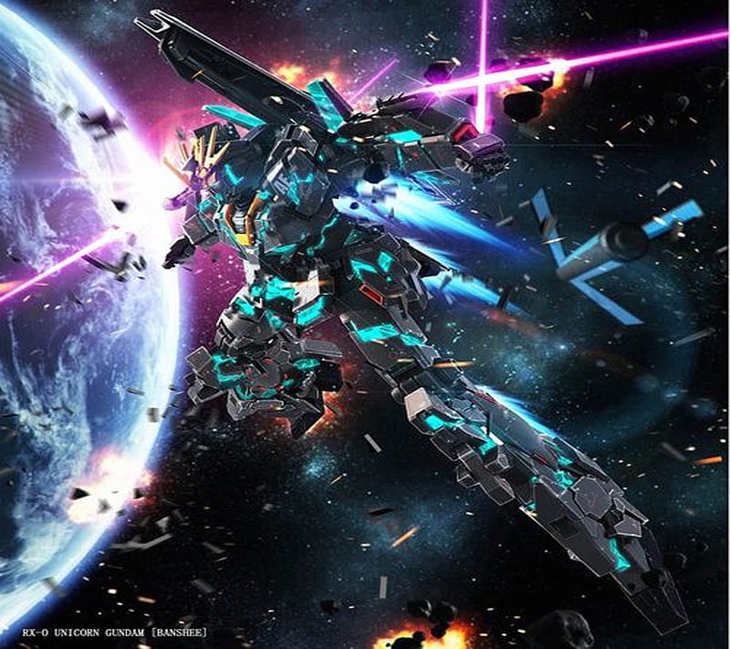 Gundam In Space, anime, lasers, mechine, HD wallpaper