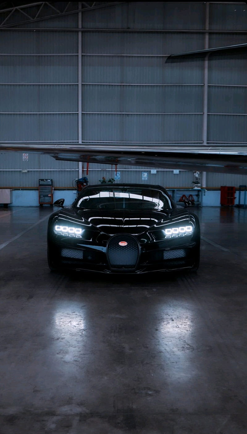 Bugatti Chiron, black, car, carro, deportivo, exotic, full carbon, HD phone wallpaper