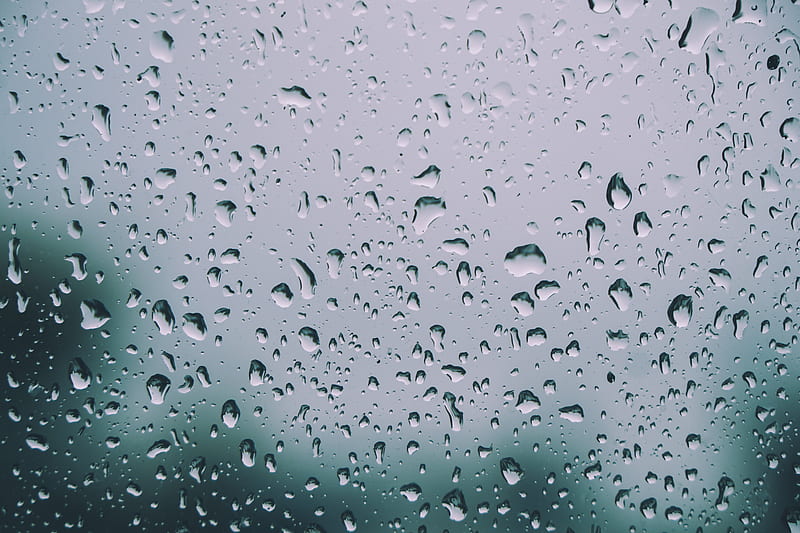 drops, window, glass, moisture, rain, HD wallpaper
