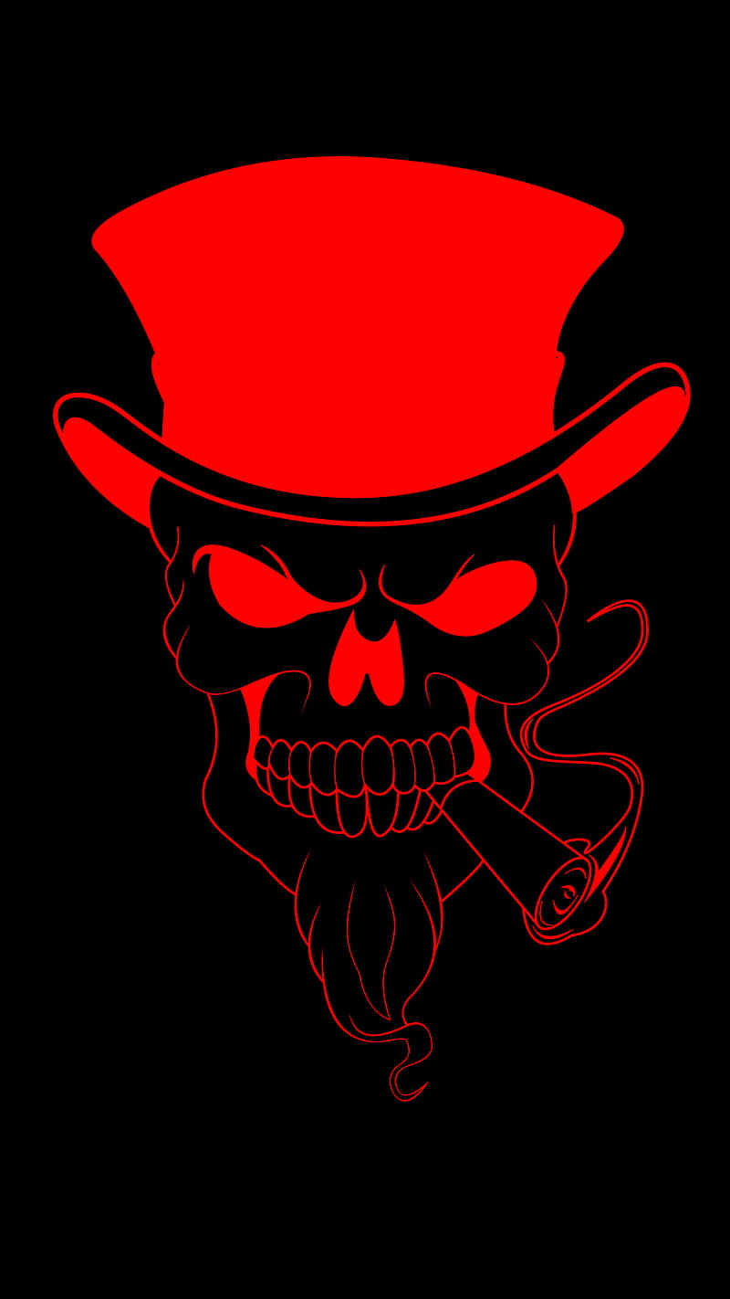 red, eyes, skull, portrait display, black background, HD phone wallpaper
