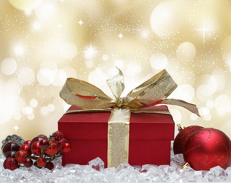 Christmas Decoration, christmas, box, red balls, christmas gift, gift ...