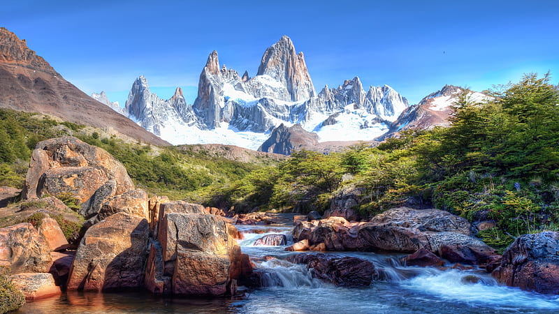 Mount Fitzroy, Patagonia, Mount Fitzroy, Argentina, Chile, South America, Patagonia, HD wallpaper