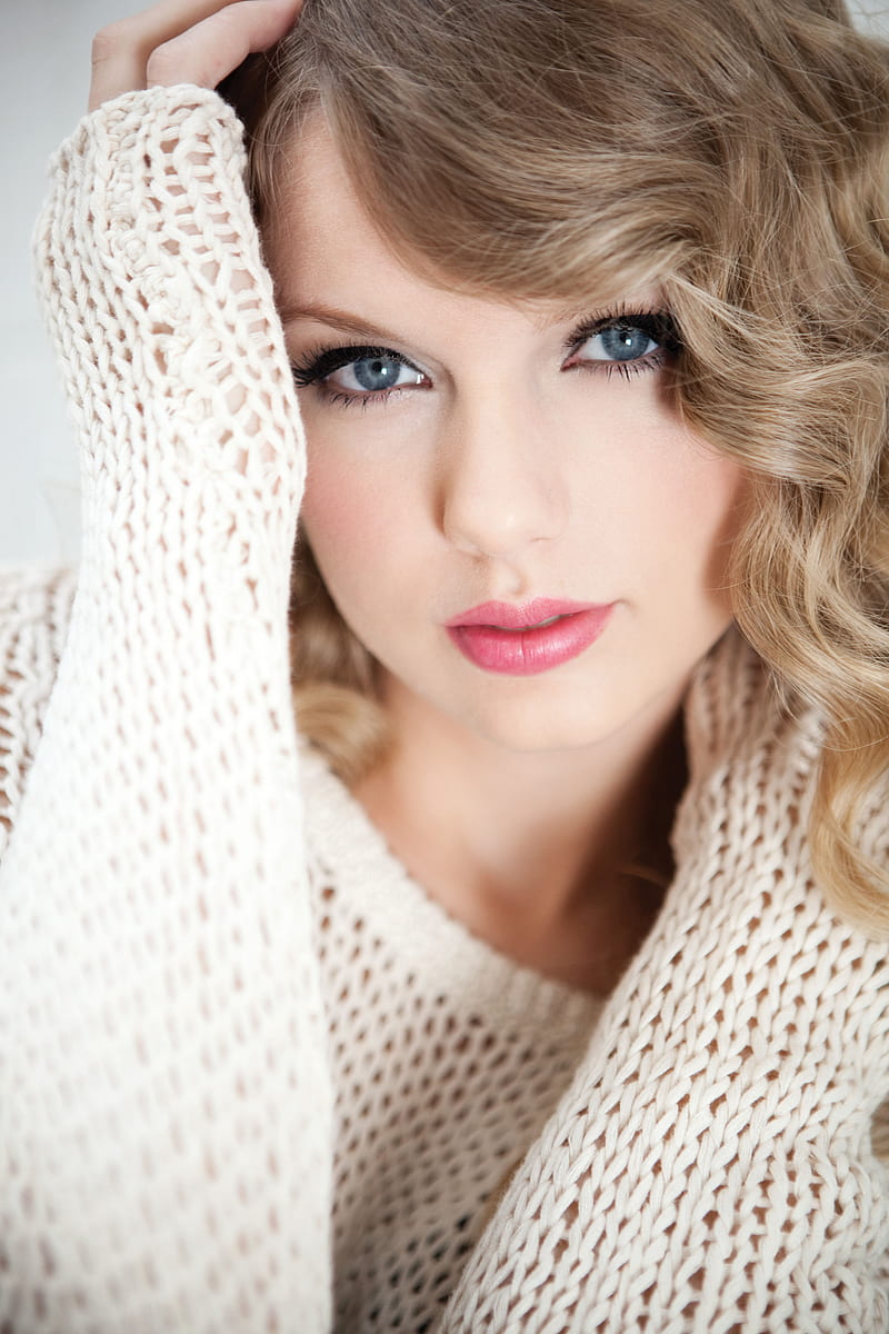 Taylor Swift, women, singer, blonde, blue eyes, pink lipstick, fair skin, looking at viewer, portrait display, HD phone wallpaper
