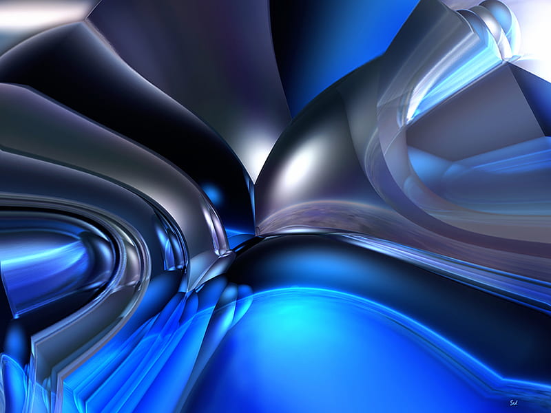 Two Forty Blu, 3d, abstract, blue, HD wallpaper | Peakpx