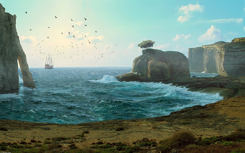 Lost Sail, graphics, HD wallpaper