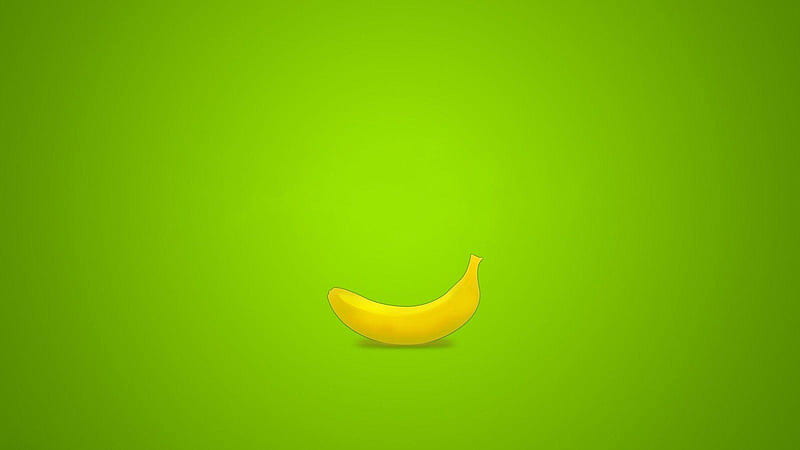 Single Yellow Banana In Green Background Banana, HD wallpaper
