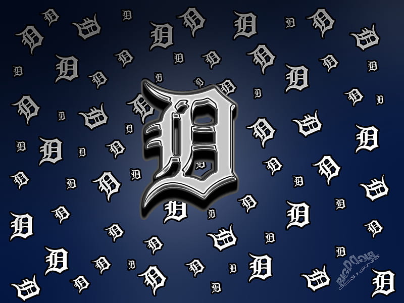 Detroit D, big d, detroit, detroit tigers, tigers, HD wallpaper