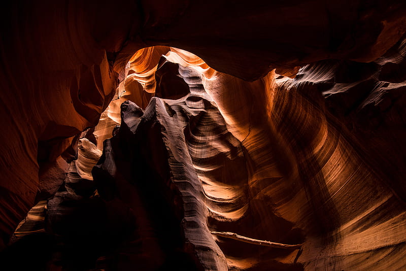 canyon, cave, layers, dark, surface, HD wallpaper